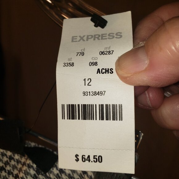 NWT Express Houndstooth Skirt Size 12 Gray - Picture 5 of 5